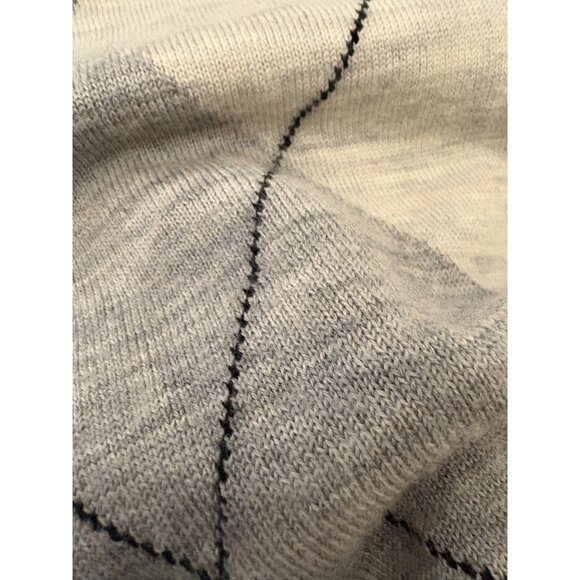 Express Mens Argyle Full Zip‎ Cardigan Sweater Size Large Gray and Beige - Picture 8 of 9